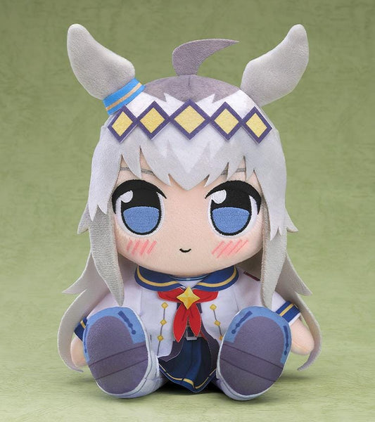 Umamusume Pretty Derby Kuripan Oguri Cap Plushie featuring a chibi plush design with horse ears, silver hair, embroidered face details, and character-inspired outfit