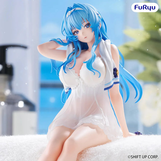 Goddess of Victory Nikke Helm After Shower Noodle Stopper figure with blue hair and white nightdress
