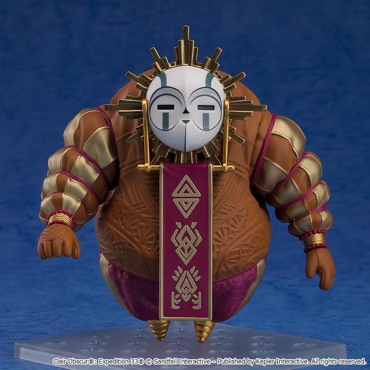 Clair Obscur Expedition 33 Nendoroid Esquie Figure featuring Esquie in a chibi-style design with ornate gold accents, mask-like face, and purple fantasy-inspired details.