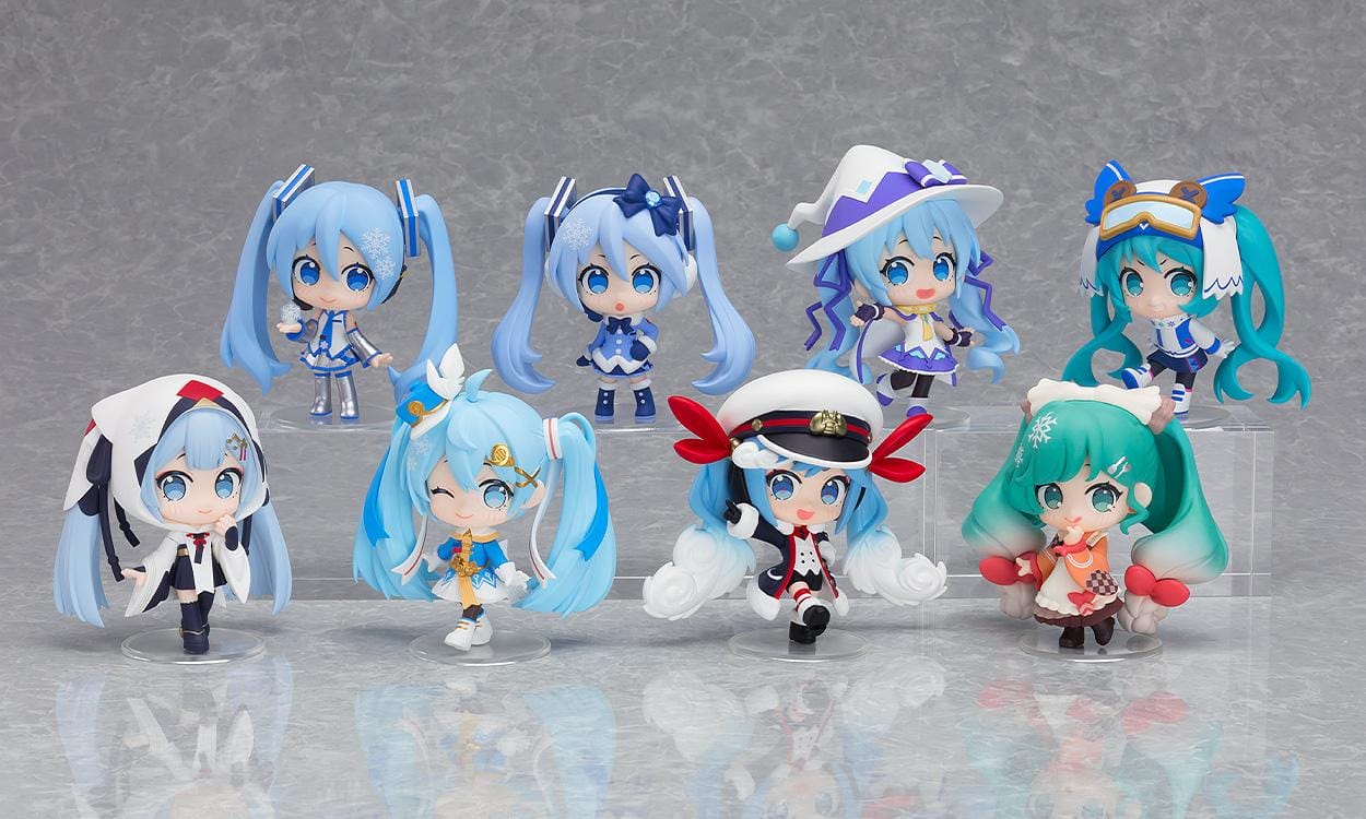 Hatsune Miku Blind Box Series Snow Miku All Stars Volume 1 boxed set featuring 8 mini Snow Miku figures