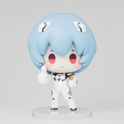 Rebuild of Evangelion Good Rei Ayanami chibi figure wearing her white plugsuit and giving a thumbs-up.