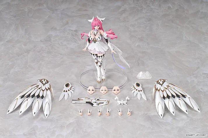 GODDESS OF VICTORY NIKKE Hyper Body Dorothy articulated figure wearing a white-and-gold outfit with mechanical wings.