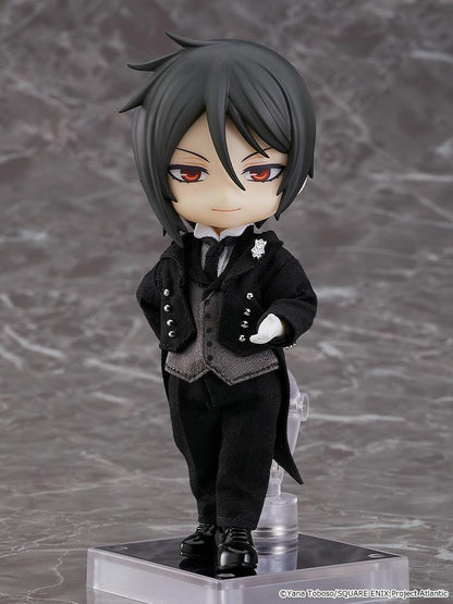 Black Butler Book of the Atlantic Nendoroid Doll Sebastian Michaelis Rerelease with black butler outfit, red eyes, gloves, and formal shoes