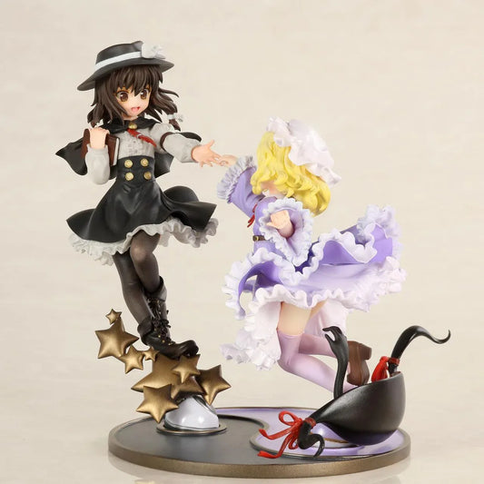 Touhou Project Hifuu Club Renko Usami and Maribel Hearn figure with flowing outfits, gold-colored stars, and red ribbon details on a shared base.