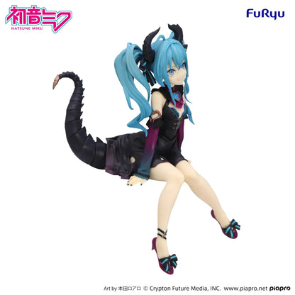Hatsune Miku Villain Version noodle stopper figure with horns and tail sitting pose