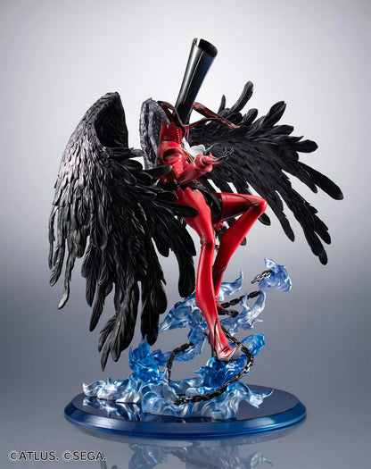 Persona 5 Game Character Collection DX Arsene 30th Anniversary Edition figure with red suit, black top hat, wings, blue flame effects, and chain details