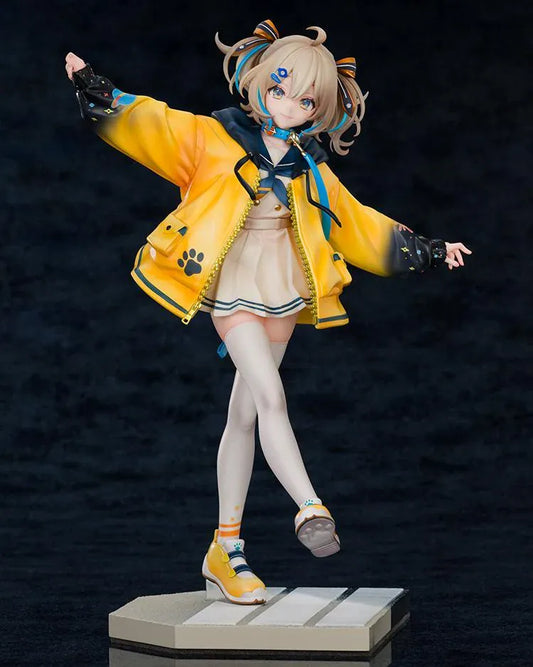 WeatherPlanet Appare Hinata 1/7 scale figure featuring Hinata in an oversized yellow jacket and dynamic balancing pose