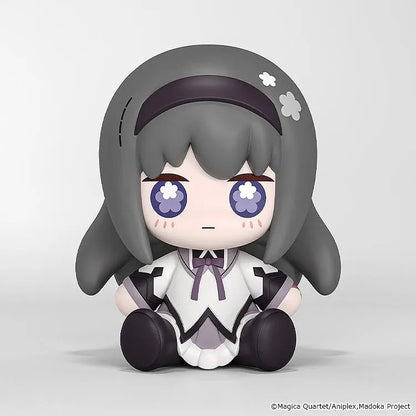Puella Magi Madoka Magica Huggy Good Smile Homura Akemi Figure with dark hair, magical girl outfit, and cute seated pose
