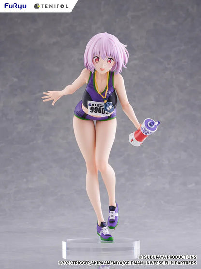 Gridman Universe Tenitol Tall Akane Shinjo Sportswear Ver. Figure in purple athletic outfit holding a water bottle