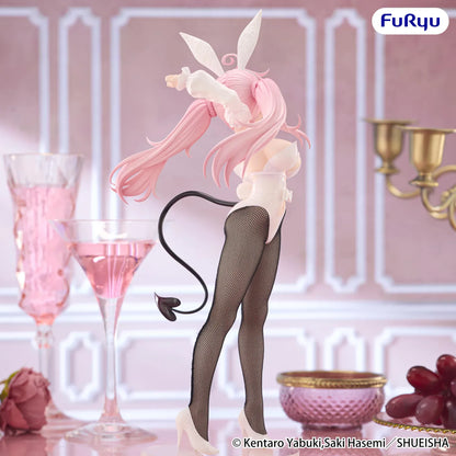 To Love-Ru Darkness BiCute Bunnies Lala Satalin Deviluke figure wearing a white bunny outfit with pink hair, bunny ears, fishnet tights, and a heart-tipped devil tail