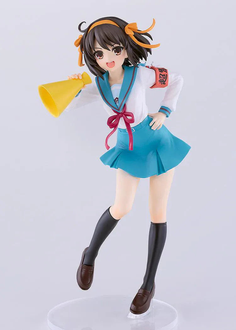 POP UP PARADE Haruhi Suzumiya L Size anime figure holding megaphone in North High school uniform by Good Smile Company