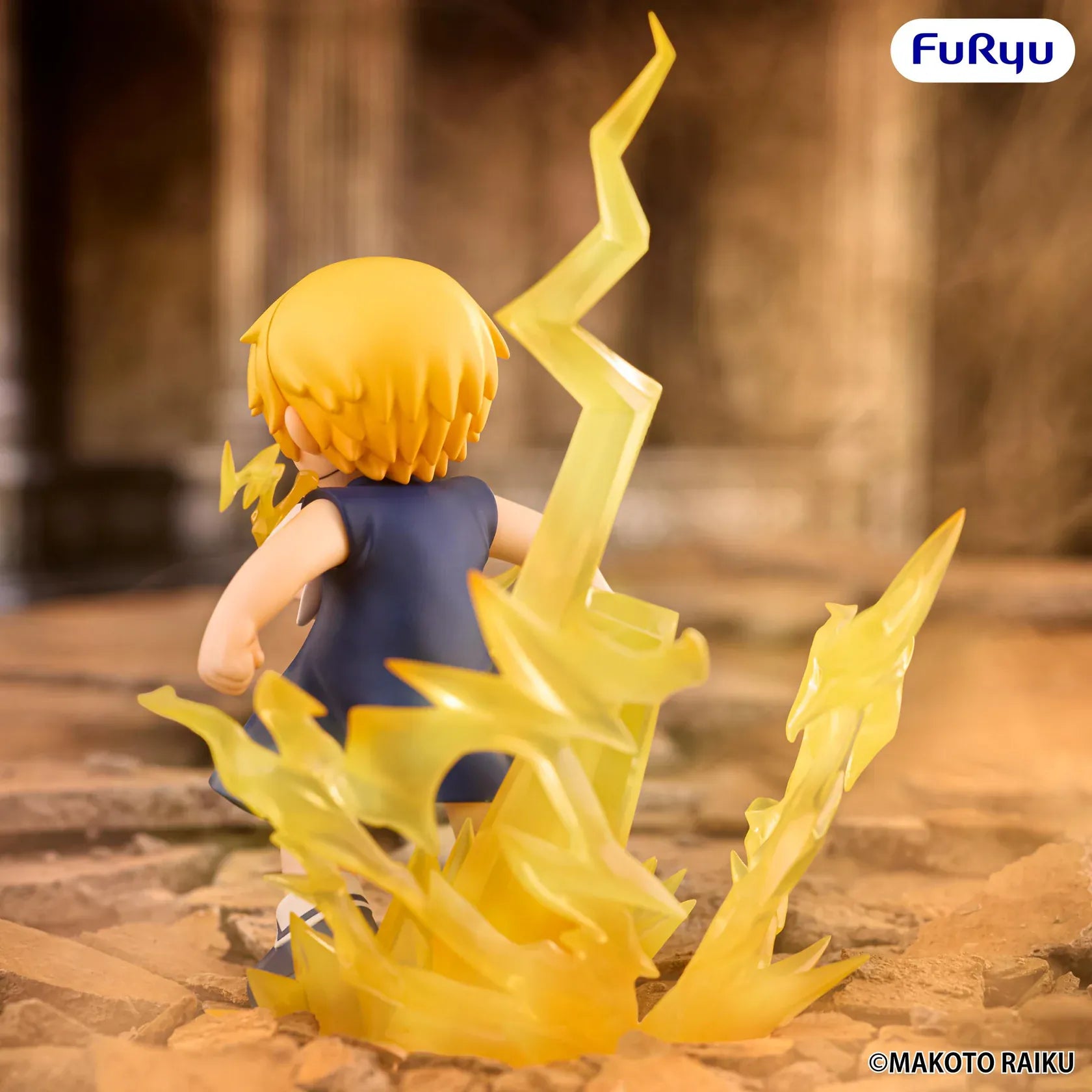 Zatch Bell Muchute Zatch Bell Figure with yellow lightning effects, dynamic battle pose, and determined expression