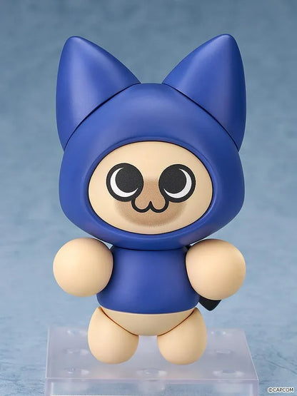 Monster Hunter Nendoroid Palico Layered Armor Kit T. Ver. figure wearing blue cat-themed armor