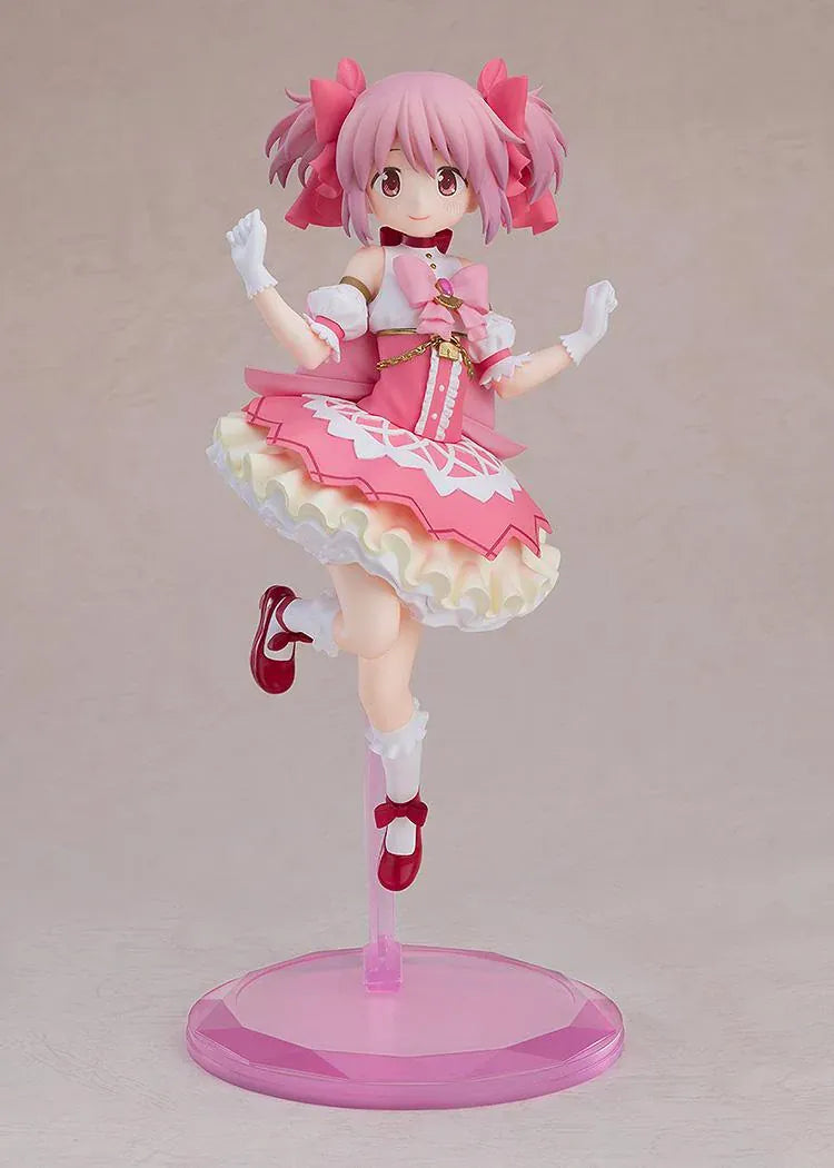 POP UP PARADE SP Madoka Kaname figure in a pink and white ruffled dress, with pink twin tails, raised hands, and a pink display base.