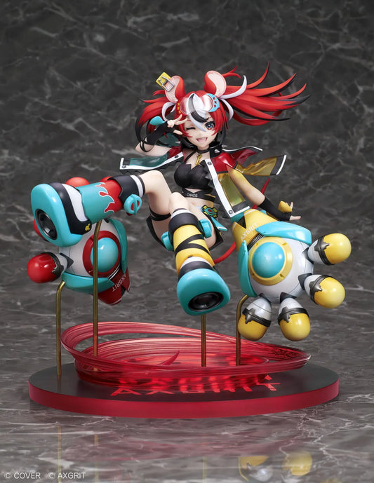 Hololive Hakos Baelz AXGRIT version 1/7 scale figure with dynamic pose red twin tails and mechanical companions