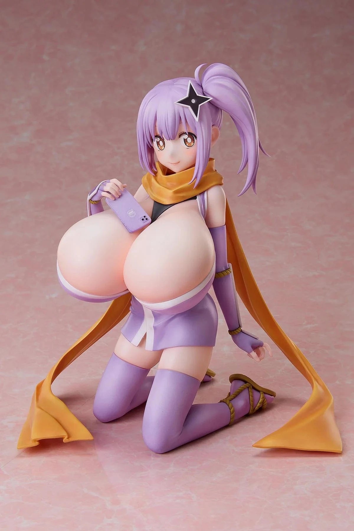 A Ninja and an Assassin Under One Roof Satoko Kusagakure Kyonyuu Ver. 1/4 Scale Figure with purple outfit and orange scarf
