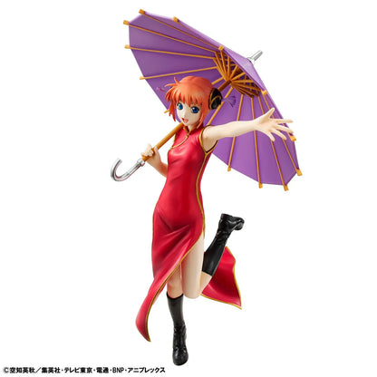 Gintama G.E.M. Series Kagura Figure Limited Repeat Reissue wearing her red Chinese-style dress and holding a purple umbrella