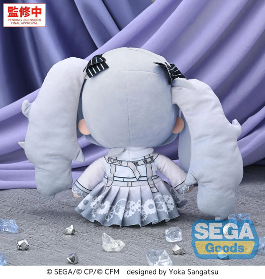 Project Sekai Hatsune Miku Fuwa Petit Empty Sekai Brand New World plush with pale blue twin-tails and a clock-themed outfit