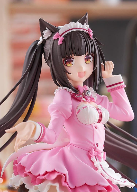 Nekopara Sekai Connect POP UP PARADE Chocola Winter Clothes Ver L Size figure with pink outfit and cat ears