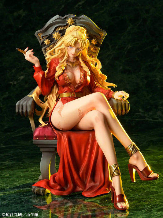 Black Lagoon Balalaika 1/7 scale figure seated on throne with red dress and cigar