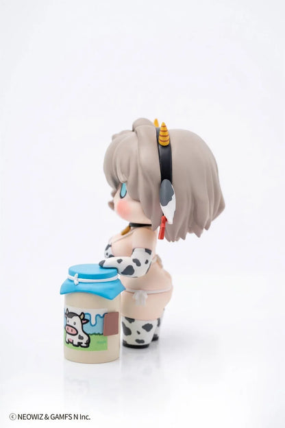 Milky Bikini Teresse-chan x illustration by JAZZ JACK Non Scale Figure featuring Teresse-chan in a cow-print bikini with horn details, floppy ears, and milk can accessory.