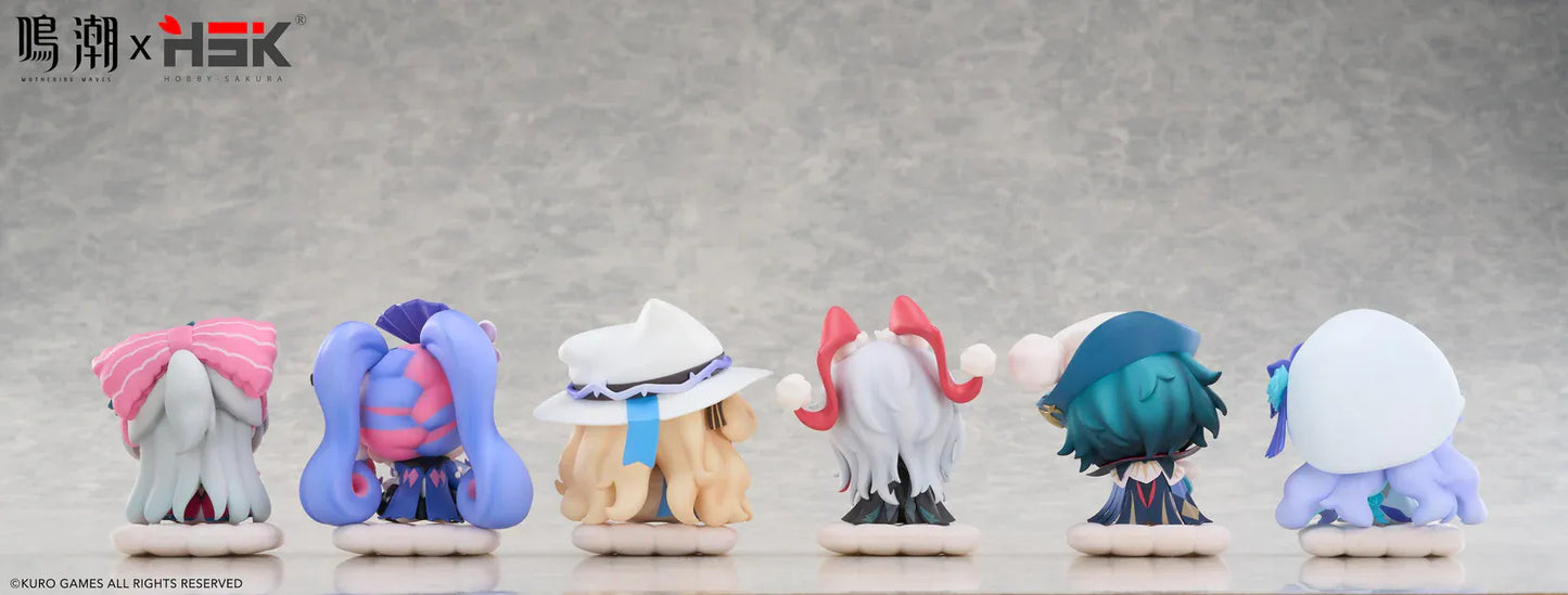 Wuthering Waves Nemunemu Series Box of 6 Chibi Figures with colorful sleepy-style seated characters and bonus item