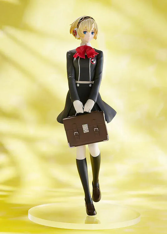 Persona 3 Reload POP UP PARADE Aigis School Uniform Ver. Figure holding briefcase in Gekkoukan uniform with red ribbon