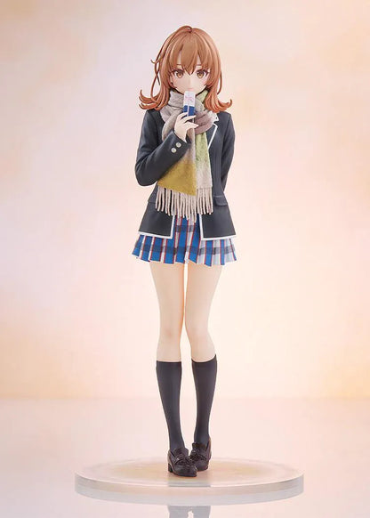 Iroha Isshiki Light Novel Ver. 1/6 scale figure wearing a school uniform and pastel scarf, holding a wrapped gift on a round base.