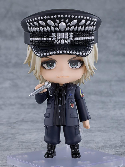 Nendoroid HYDE figure holding microphone wearing detailed stage outfit and decorative hat