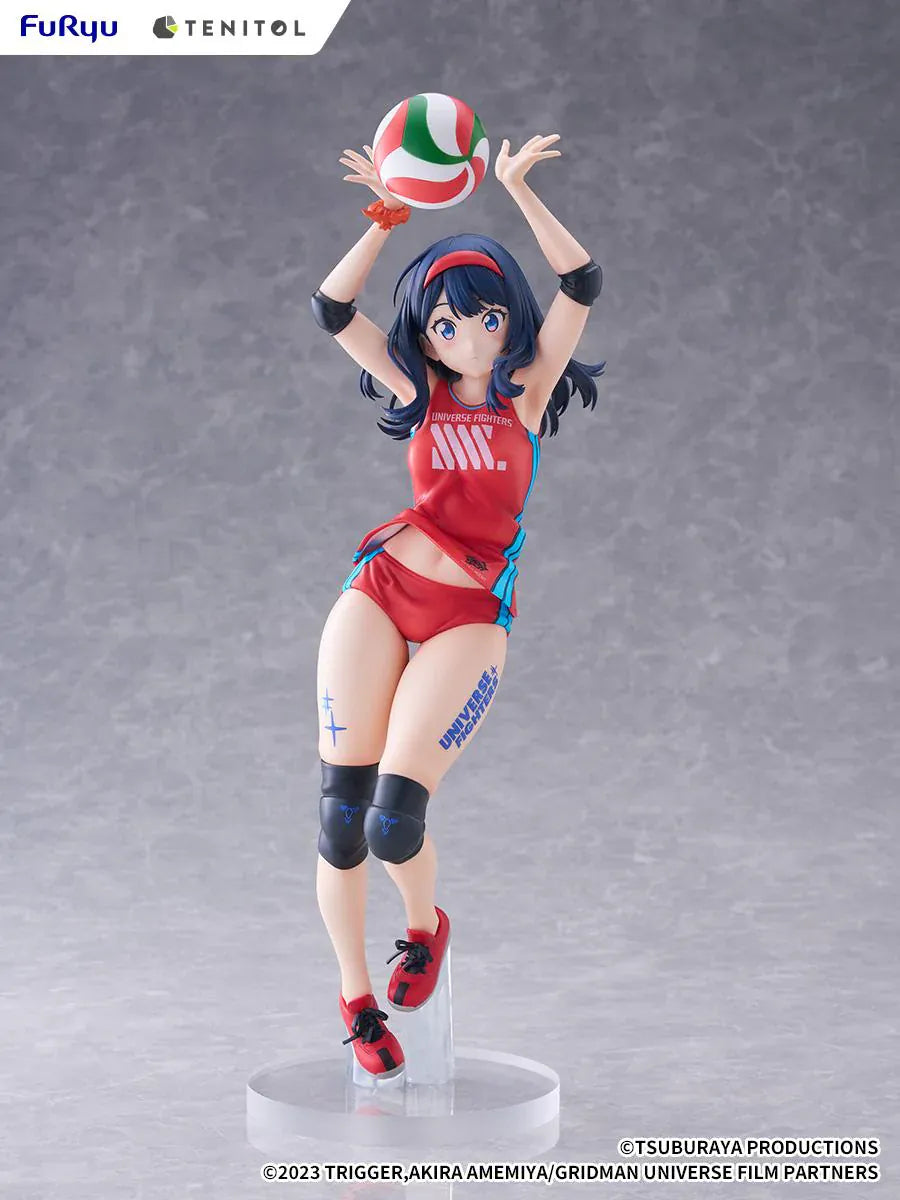 Gridman Universe Tenitol Tall Rikka Takarada Sportswear Ver. Figure in red volleyball sportswear holding a volleyball