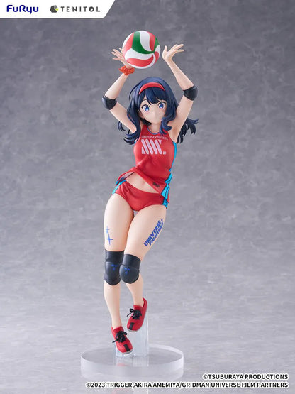 Gridman Universe Tenitol Tall Rikka Takarada Sportswear Ver. Figure in red volleyball sportswear holding a volleyball
