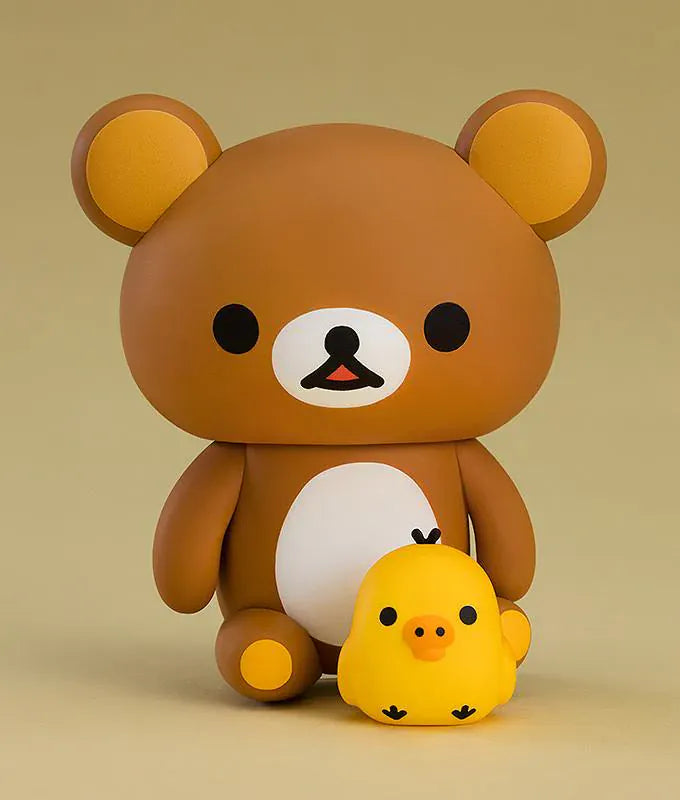 Rilakkuma Nendoroid Rilakkuma Figure Rerelease with classic brown bear design, white belly, and Kiiroitori companion