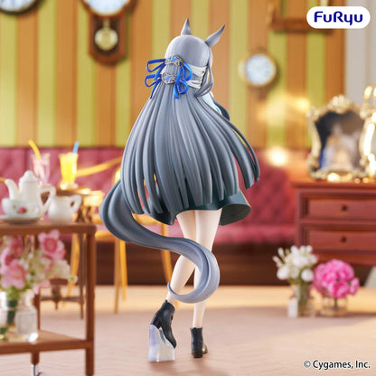 Chrono Genesis Trio-Try-iT figure wearing a blue-and-black outfit with long flowing hair, horse ears, a decorative headpiece, and a shoulder bag.