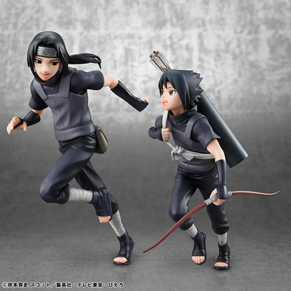 Naruto Shippuden G.E.M. Series Itachi and Sasuke Uchiha Figure Set featuring the brothers running together