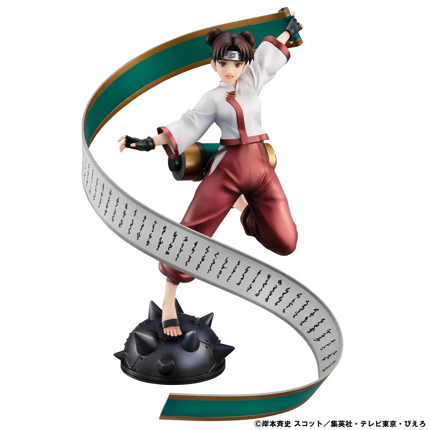 Naruto Shippuden Naruto Gals Tenten Figure with a large flowing ninja scroll and dynamic battle pose
