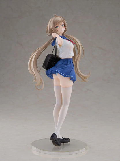 Sakura Momoko Uniform Ver. 1/6 scale figure with long light brown hair, green eyes, a blue-and-white sailor uniform, and a black school bag.