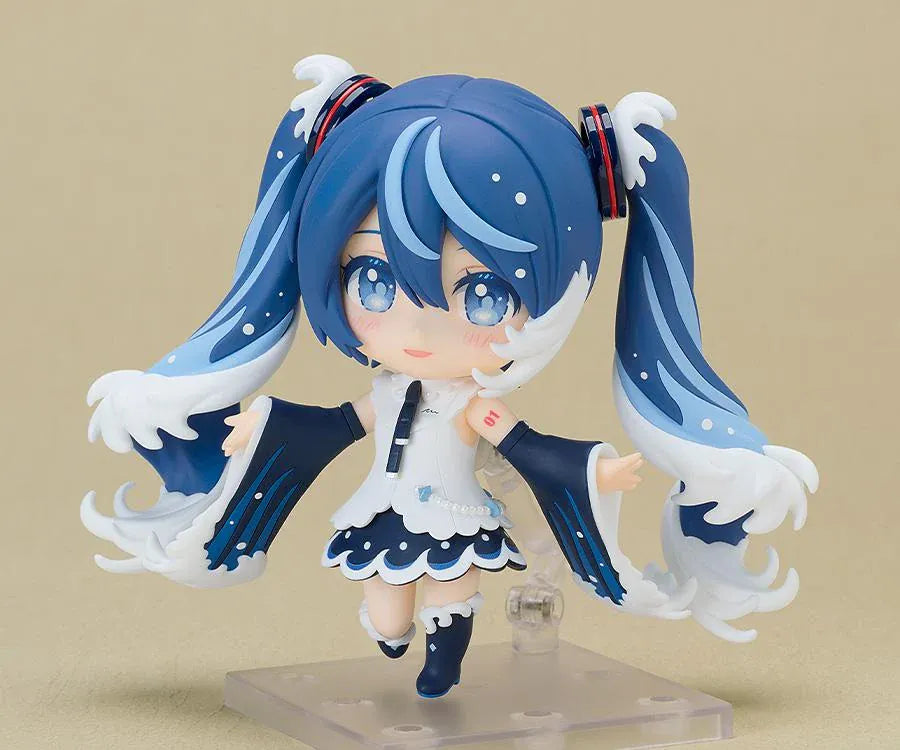 Hatsune Miku Katsushika Hokusai Collaboration Nendoroid featuring blue wave-inspired twin-tails and a white-and-navy outfit.