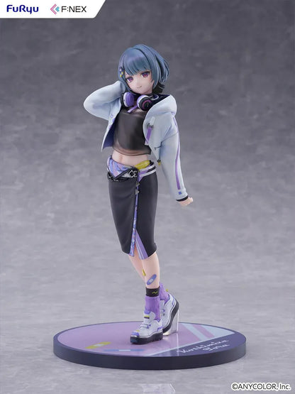 Nijisanji F:NEX Koshimizu Toru 1/7 scale figure wearing headphones and purple accented streetwear