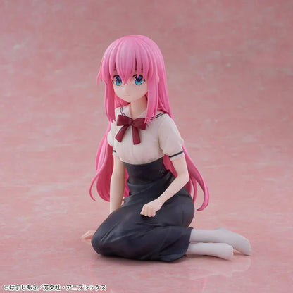 Bocchi the Rock Hitori Gotoh Casual Wear Ver 1/6 scale figure kneeling in café outfit with long pink hair