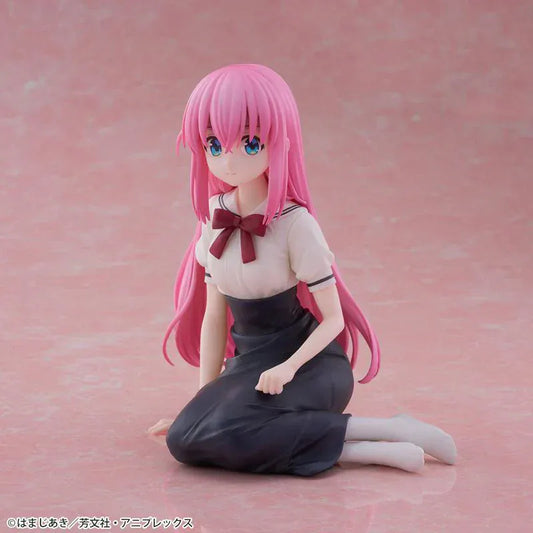 Bocchi the Rock Hitori Gotoh Casual Wear Ver 1/6 scale figure kneeling in café outfit with long pink hair