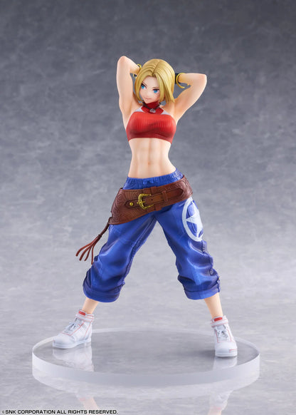 Blue Mary Limited Edition 1/7 scale figure wearing a red crop top, blue pants, brown belt, and white sneakers in a confident standing pose.