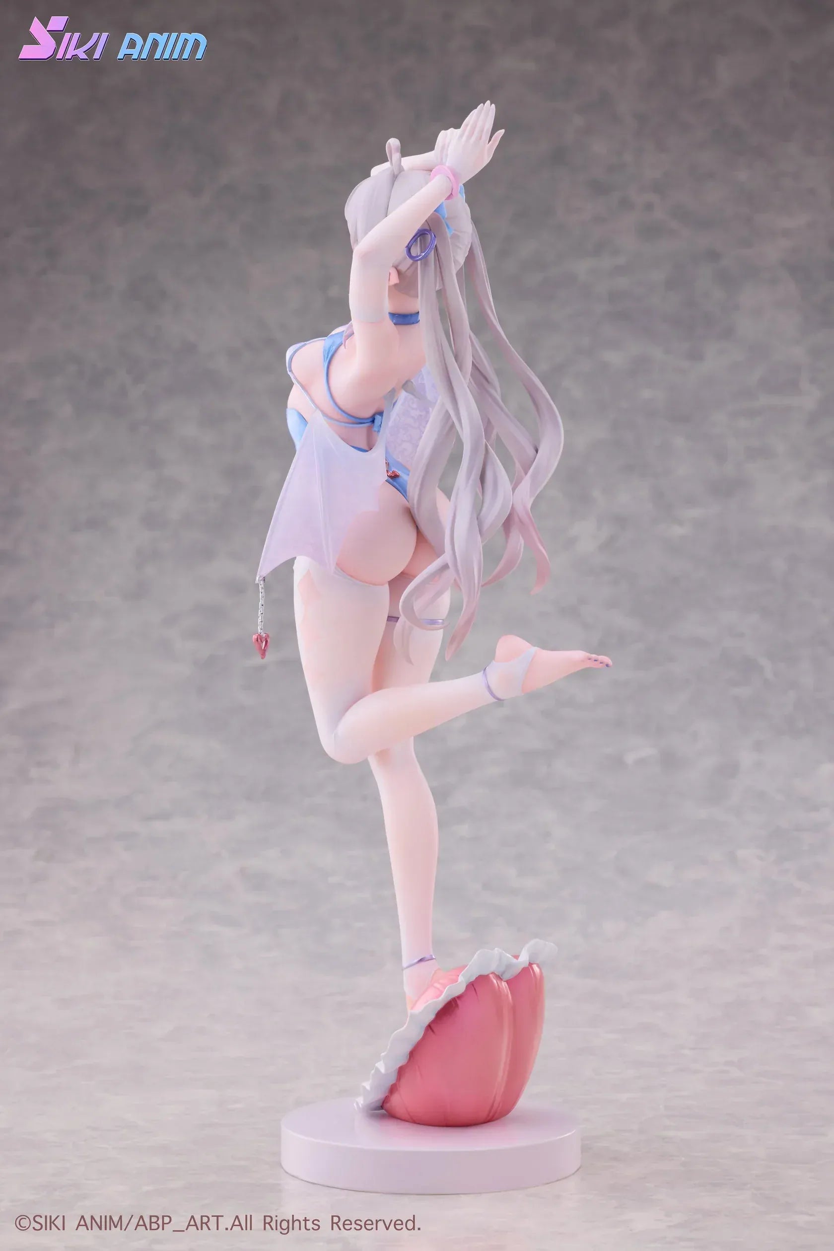 AbP_Art Illustration Sayume 1/6 scale figure with pastel blue outfit, small wings, long silver hair, and heart-shaped display base