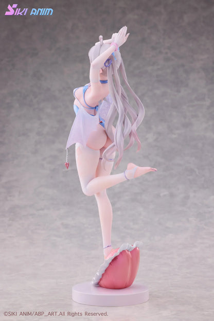 AbP_Art Illustration Sayume 1/6 scale figure with pastel blue outfit, small wings, long silver hair, and heart-shaped display base