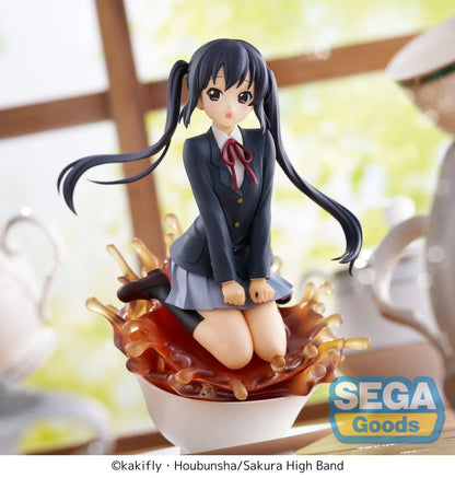 Azusa Nakano Luminasta figure from K-On sitting on teacup with splash effect and school uniform