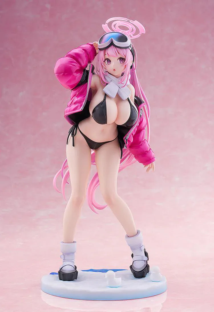 Blue Archive Eimi swimsuit 1/7 scale figure with pink jacket black bikini and long pink hair