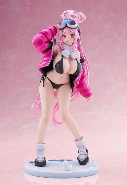 Blue Archive Eimi swimsuit 1/7 scale figure with pink jacket black bikini and long pink hair