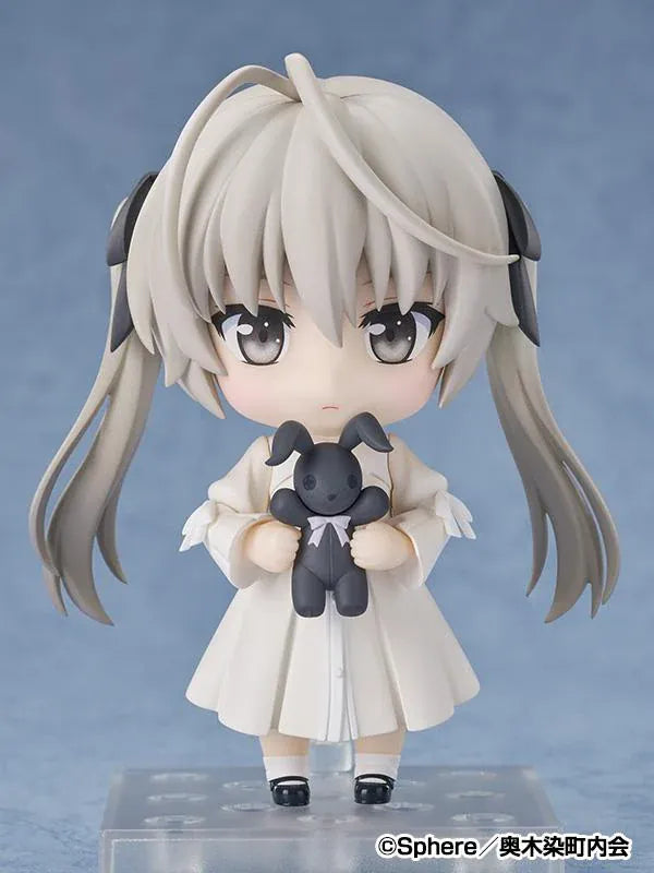 Yosuga no Sora Nendoroid Sora Kasugano figure wearing a white dress and holding a black rabbit plush