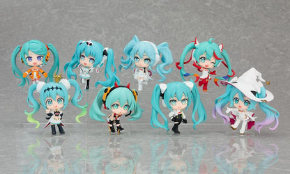 GOODSMILE RACING Miku All Stars Figure Collection Vol. 1 boxset featuring eight chibi Racing Miku designs from 2010 through 2024