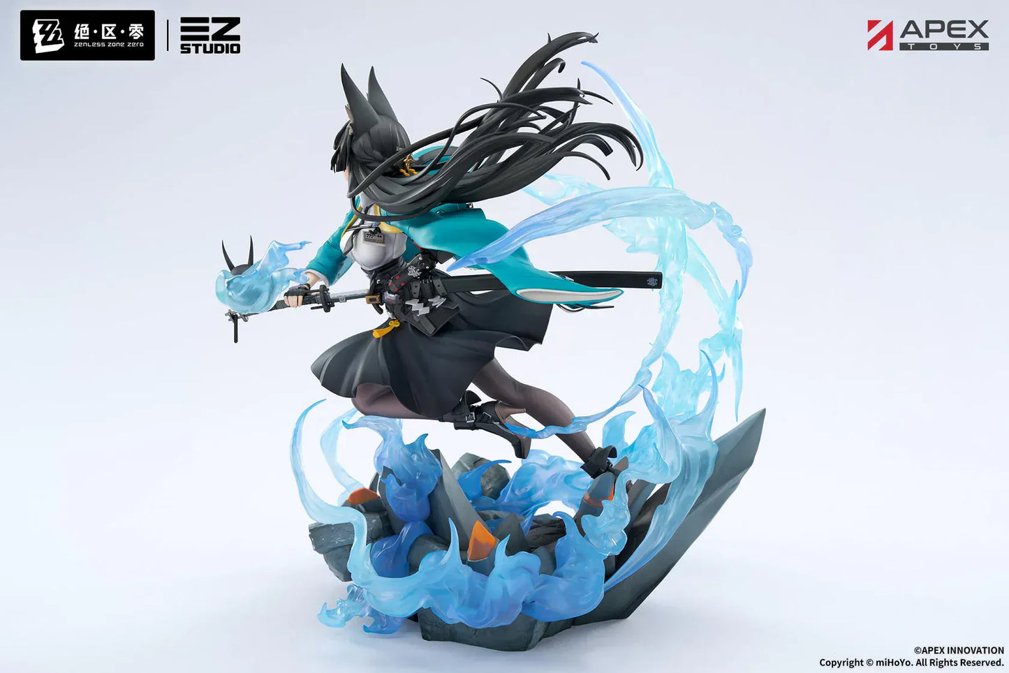 Zenless Zone Zero Miyabi Hoshimi Honed Blade of Reflection Ver 1/7 scale figure with blue energy effects and dynamic pose.