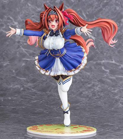 Umamusume Pretty Derby Your Scarlet Tailwind Daiwa Scarlet 1/7 Scale Figure with red twin-tails, horse ears, blue-and-white outfit, and dynamic pose